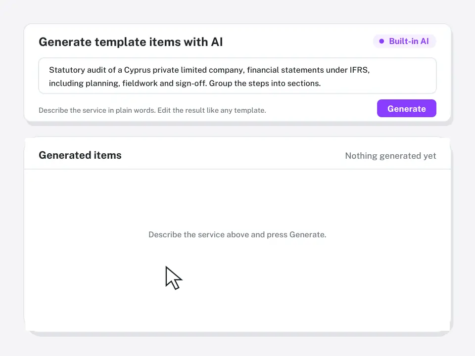AI workflow template generator
