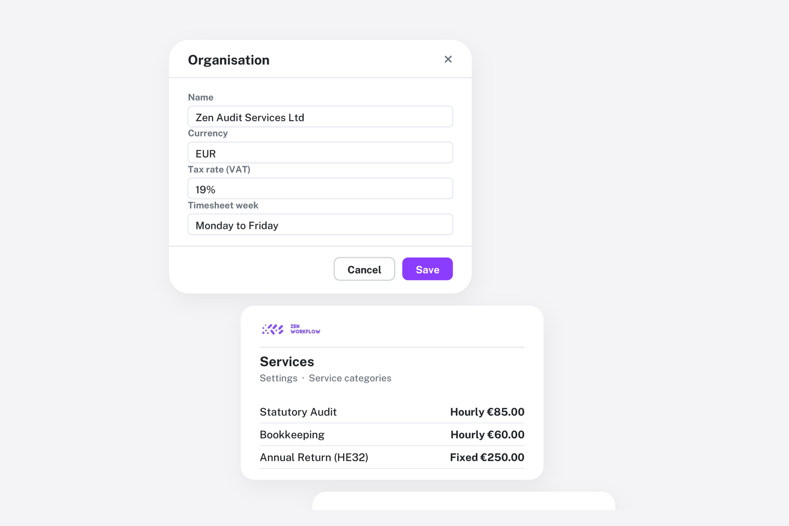 Blog cover: organisation settings, services and custom fields (illustration)