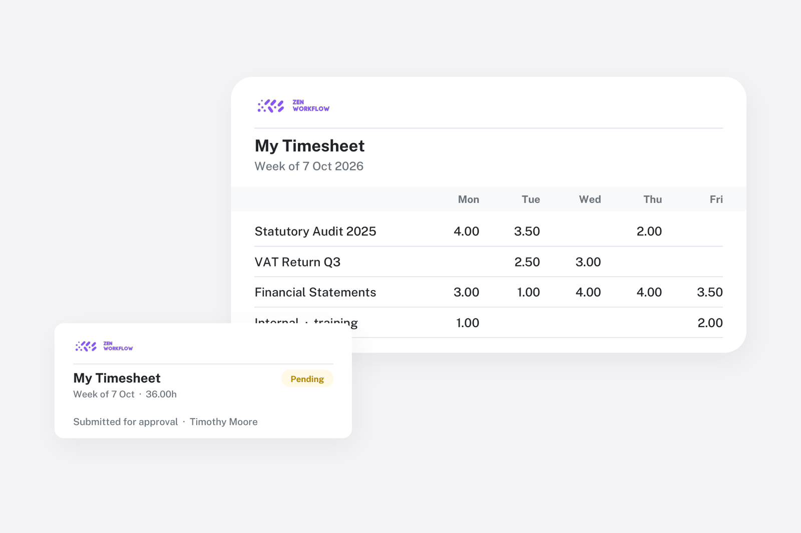 Blog cover: weekly timesheet grid submitted for approval (illustration)