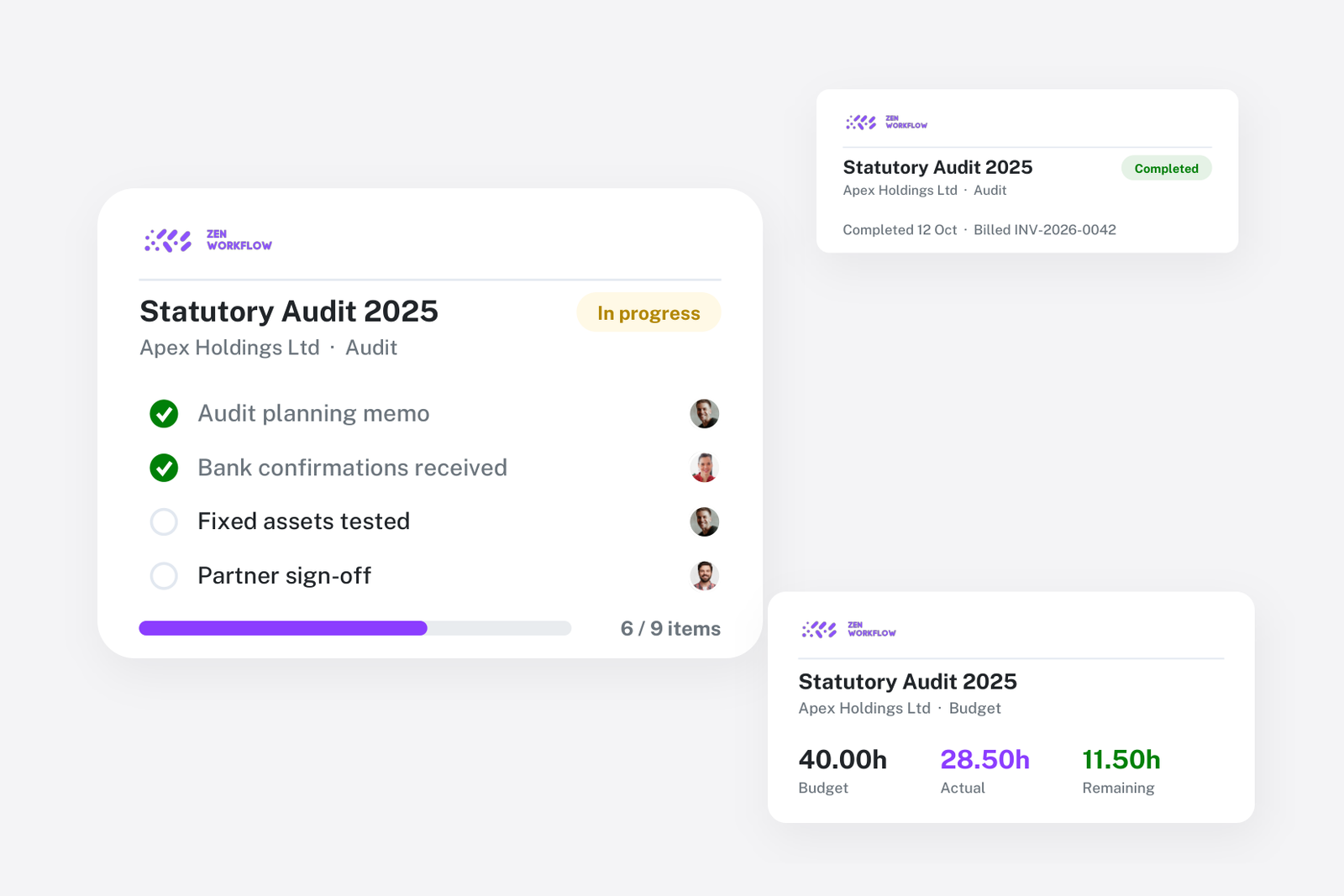 Blog cover: workflow checklist, budget and completed status (illustration)
